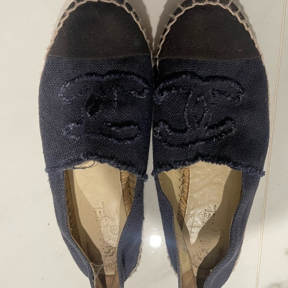 Chanel espadrilles blue denim and black canvas size 38 - Picture 3 of 4
